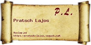 Pratsch Lajos névjegykártya